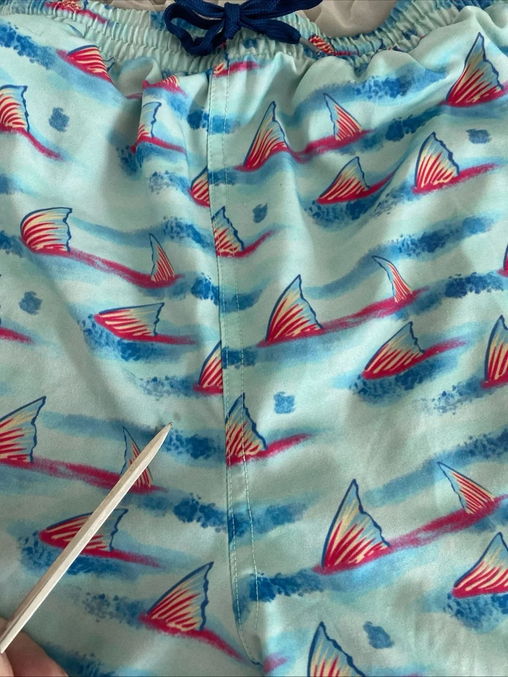 Burlebo Mens Lined Swim Shorts Trunks Colorful Vibrant Fins XL